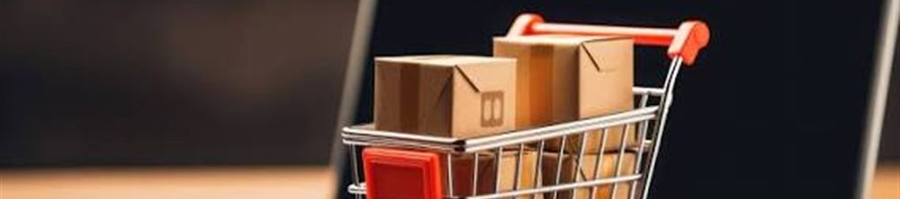 Panier d'achat sur un ordinateur portable
